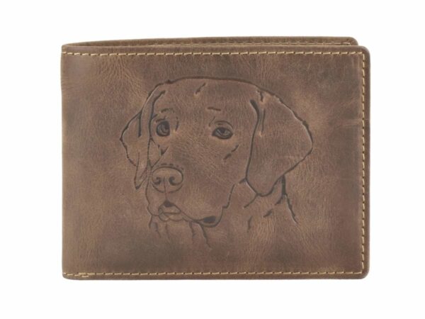 Bőr pénztárca 12x9cm Labrador "Vintage" antik barnával - Image 8
