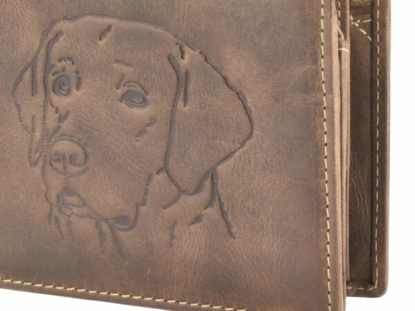 Bőr pénztárca 12x9cm Labrador "Vintage" antik barnával - Image 9