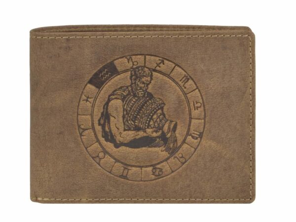 Bőr pénztárca 12x9cm "Vintage" Vízöntő csillagjegygel - Image 5