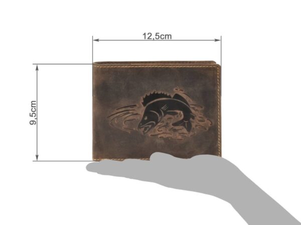 Bőr pénztárca 12x9cm haldomborítással "Vintage" antik barna Zander - Image 8