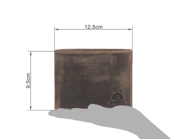Bőr pénztárca 12x9cm vízszintesen lapos "Vintage" antik barna - Image 8