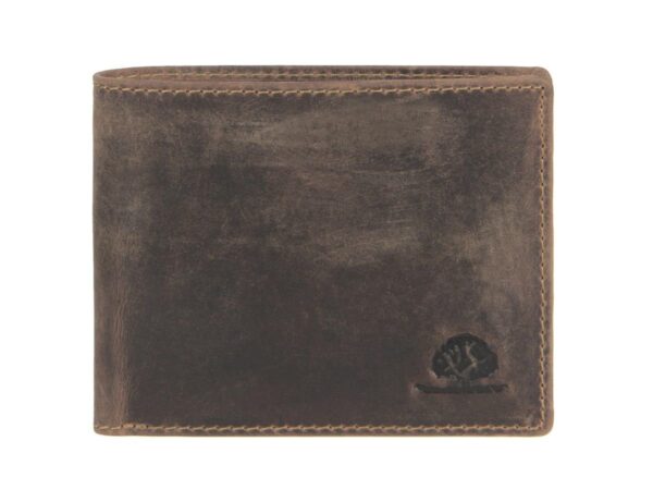 Bőr pénztárca 12x9cm vízszintesen lapos "Vintage" antik barna - Image 9