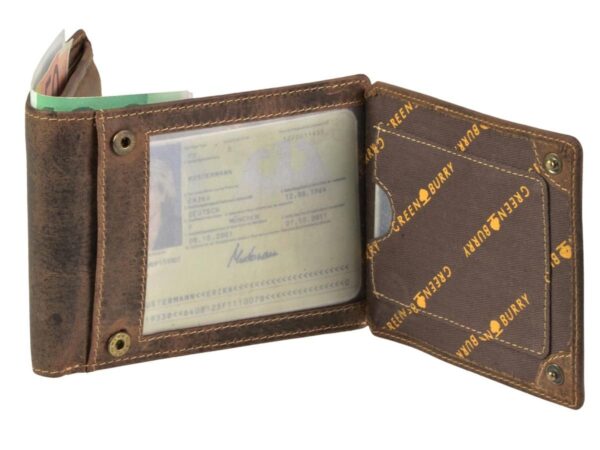 Bőr pénztárca 12x9 cm vízszintes azonosító rekesszel a "Vintage" antik barna szín megjelenítéséhez - Image 8