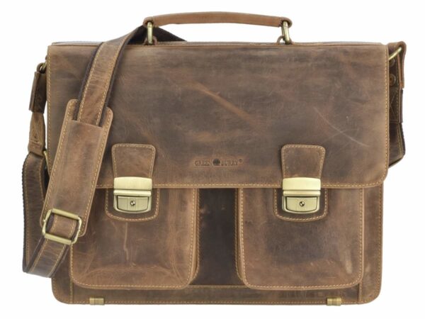 Bőr aktatáska 39x31cm "Vintage" antik barna - Image 10