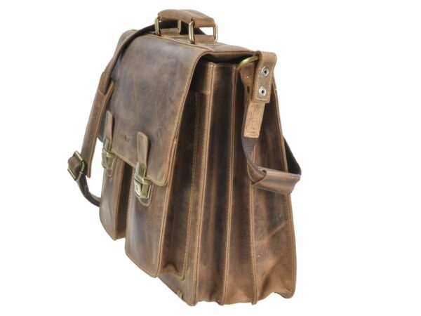 Bőr aktatáska 39x31cm "Vintage" antik barna - Image 9