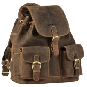 Hátizsák bőr 32x33cm "Vintage" antik barna