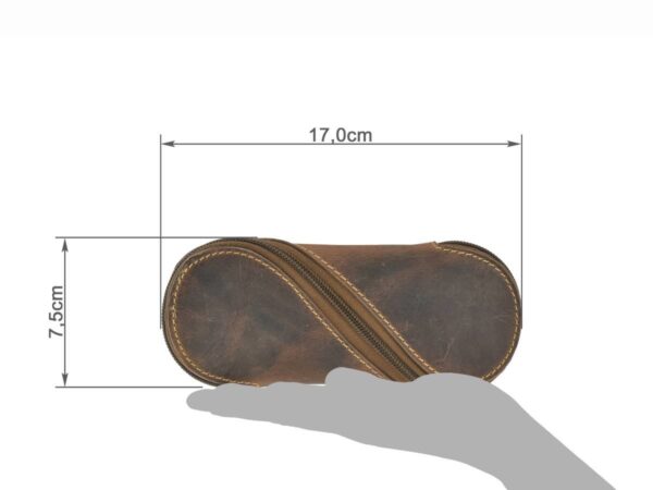Szemüvegtok bőr 17x7cm "Vintage" antik barna - Image 2