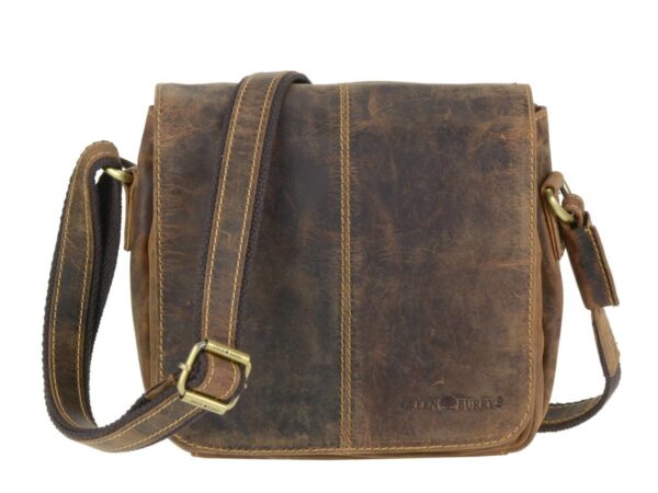 Válltáska bőr 24x21cm "Vintage" antik barna - Image 9