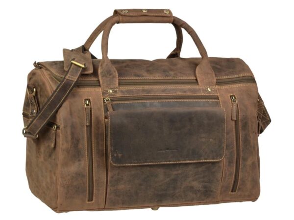Utazótáska bőr 53x34cm "Vintage" antik barna