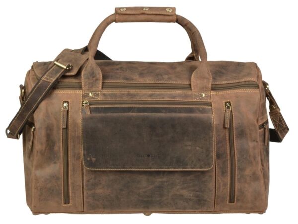 Utazótáska bőr 53x34cm "Vintage" antik barna - Image 8