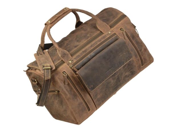 Utazótáska bőr 53x34cm "Vintage" antik barna - Image 9