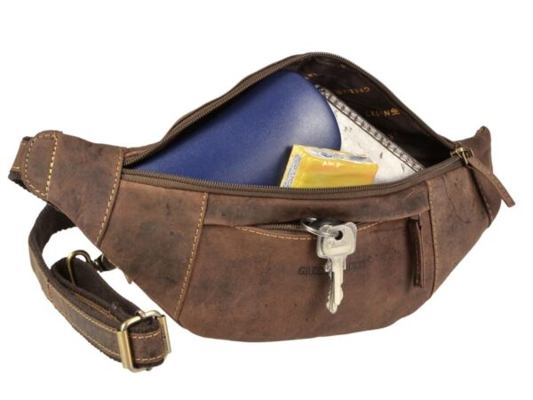 Bőr táska 36x12cm "Vintage" antik barna - Image 5