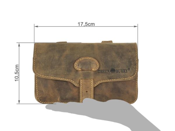 Övtáska bőr XL 17x10cm "Vintage" antik barna - Image 13