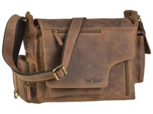 Bőr válltáska 39x28cm "Vintage" antik barna