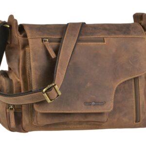 Bőr válltáska 39x28cm "Vintage" antik barna