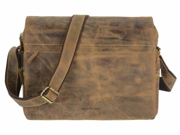 Bőr válltáska 36x27cm "Vintage" antik barna - Image 10