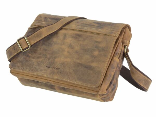 Bőr válltáska 36x27cm "Vintage" antik barna - Image 12