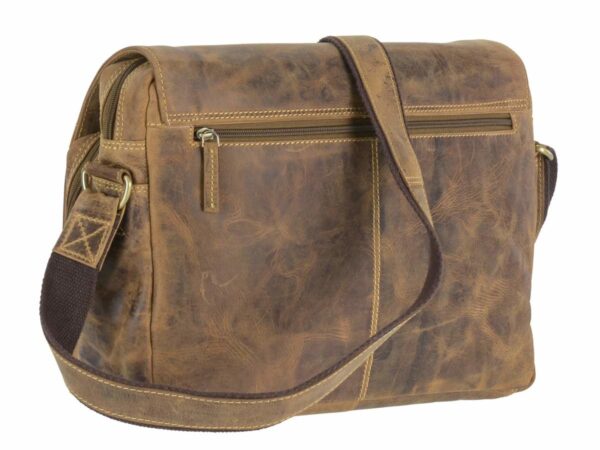 Bőr válltáska 36x27cm "Vintage" antik barna - Image 13