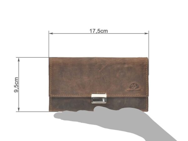 Pincér pénztárca bőr 17x9cm "Vintage" antik barna - Image 4