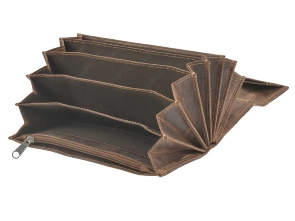 Pincér pénztárca bőr 17x9cm "Vintage" antik barna - Image 2