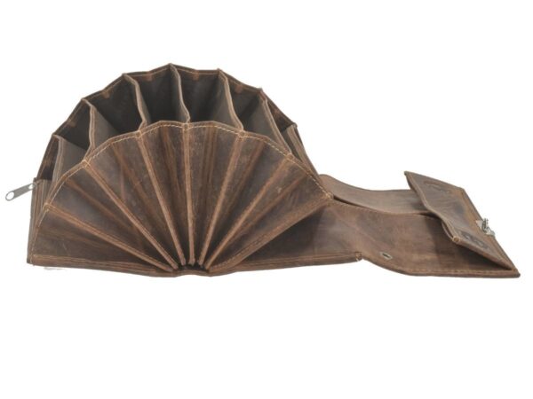 Pincér pénztárca bőr 17x9cm "Vintage" antik barna - Image 9