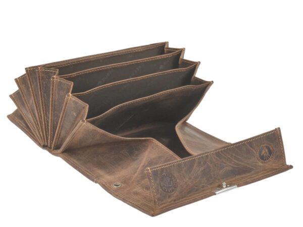 Pincér pénztárca bőr 17x9cm "Vintage" antik barna - Image 10