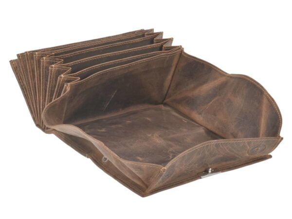 Pincér pénztárca bőr 17x9cm "Vintage" antik barna - Image 3