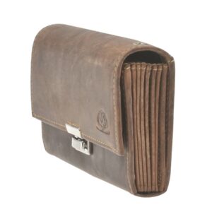 Pincér pénztárca bőr 17x9cm "Vintage" antik barna