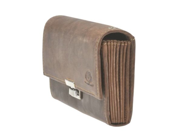 Pincér pénztárca bőr 17x9cm "Vintage" antik barna