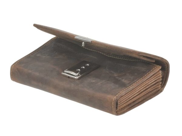 Pincér pénztárca bőr 17x9cm "Vintage" antik barna - Image 6