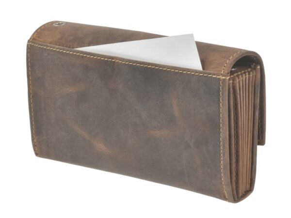 Pincér pénztárca bőr 17x9cm "Vintage" antik barna - Image 7