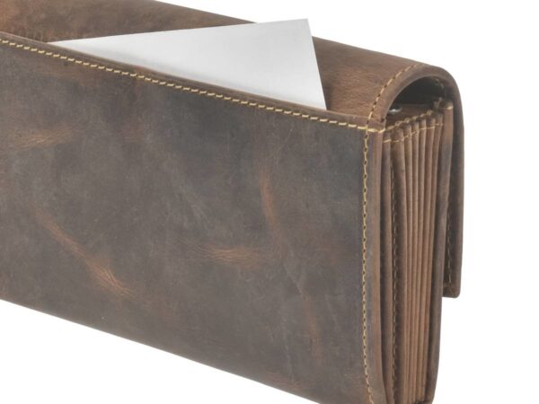 Pincér pénztárca bőr 17x9cm "Vintage" antik barna - Image 15