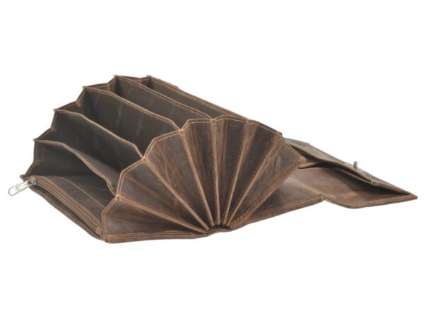 Pincér pénztárca bőr 17x9cm "Vintage" antik barna - Image 8