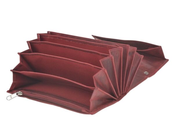 Pincér pénztárca bőr 17x9cm "Vintage" antik piros - Image 2