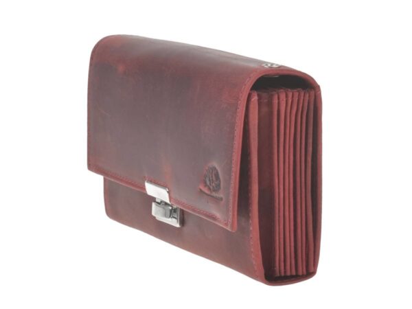 Pincér pénztárca bőr 17x9cm "Vintage" antik piros - Image 15