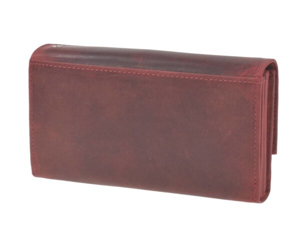 Pincér pénztárca bőr 17x9cm "Vintage" antik piros - Image 10