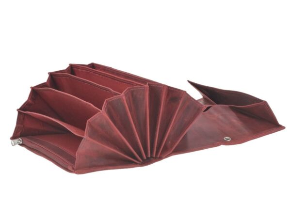 Pincér pénztárca bőr 17x9cm "Vintage" antik piros - Image 12