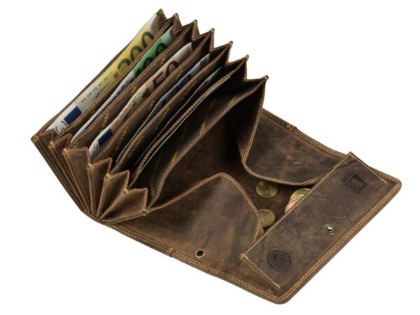 Pincér pénztárca bőr 17x10cm "Vintage" extra erős - Image 8