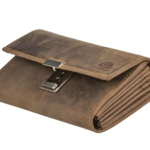 Pincér bőr pénztárca 17x9cm "Vintage" ablakrekesszel antik barna