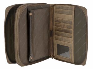 Bőr időbeosztás tervező A5 20x24cm 2 rekesszel "Vintage" antik barna 2025