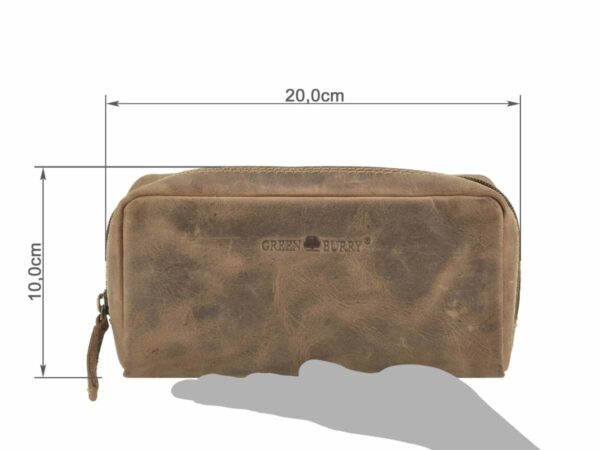 Kozmetikai bőr tok 20x10cm "Vintage" antik barna - Image 2
