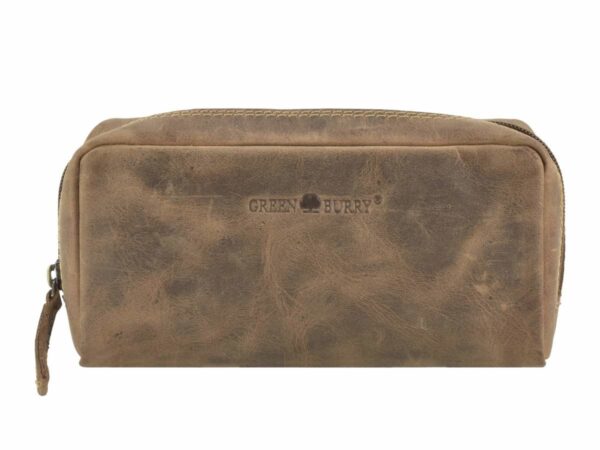 Kozmetikai bőr tok 20x10cm "Vintage" antik barna - Image 5