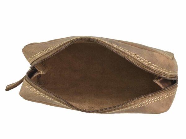Kozmetikai bőr tok 20x10cm "Vintage" antik barna - Image 10