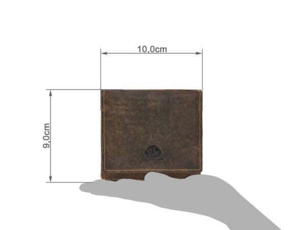 Bőr pénztárca 10x9cm bécsi doboz "Vintage" antik barna - Image 9