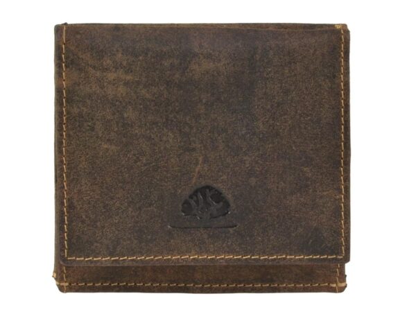 Bőr pénztárca 10x9cm bécsi doboz "Vintage" antik barna - Image 5
