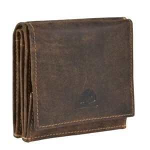 Bőr pénztárca 10x9cm bécsi doboz "Vintage" antik barna