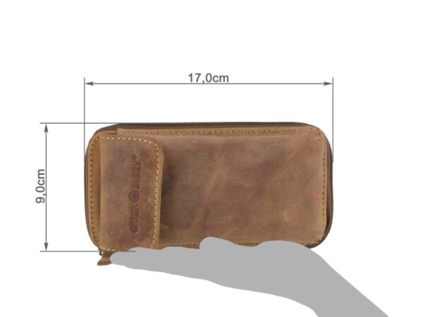 Övtáska bőr 17x9cm mobiltelefon rekesszel "Vintage" antik barna - Image 11