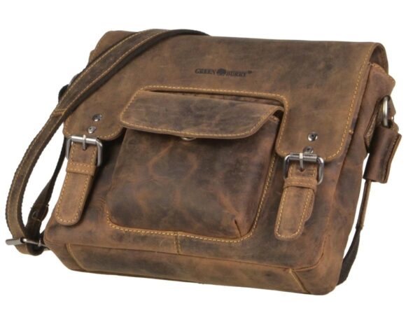 Bőr válltáska 30x25cm "Vintage" antik barna - Image 9
