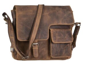 Messenger táska bőr 36x31cm "Vintage" antik barna
