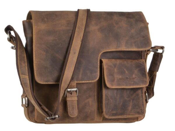 Messenger táska bőr 36x31cm "Vintage" antik barna